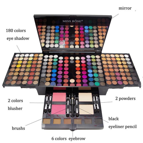 180 Colors of  Eye Shadow and Blush Set in a Makeup Palette Box